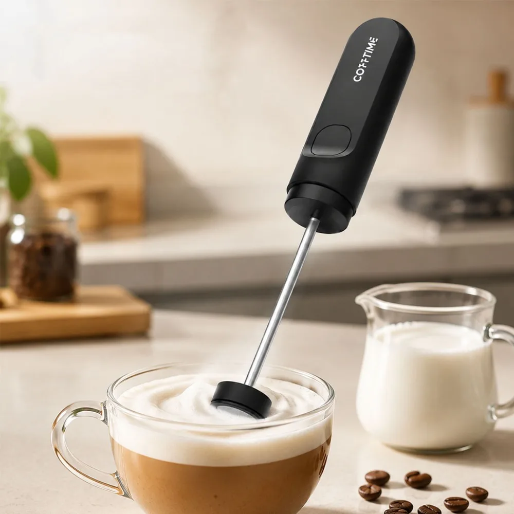 Electric Milk Frother Handheld - 電動ミルクフォーマーで、手軽にミルクを泡立て。電動ミルク泡立て器、キッチン用バリスタミキサー、ハンドヘルド式泡立て器。