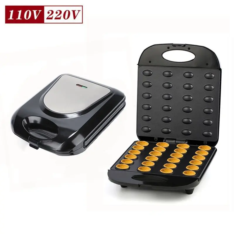 クルミ風味のクッキー製造機、電動式、24穴ケーキ型、ミニナッ - Mini Waffle Maker Machine のレビューと価格