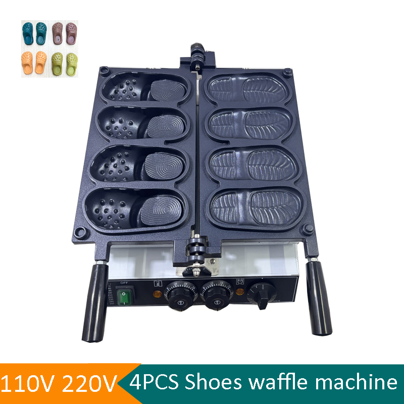 商業用スリッパ型ワッフルメーカー機 新デザイン ミニクロック - Mini Waffle Maker Machine のレビューと価格